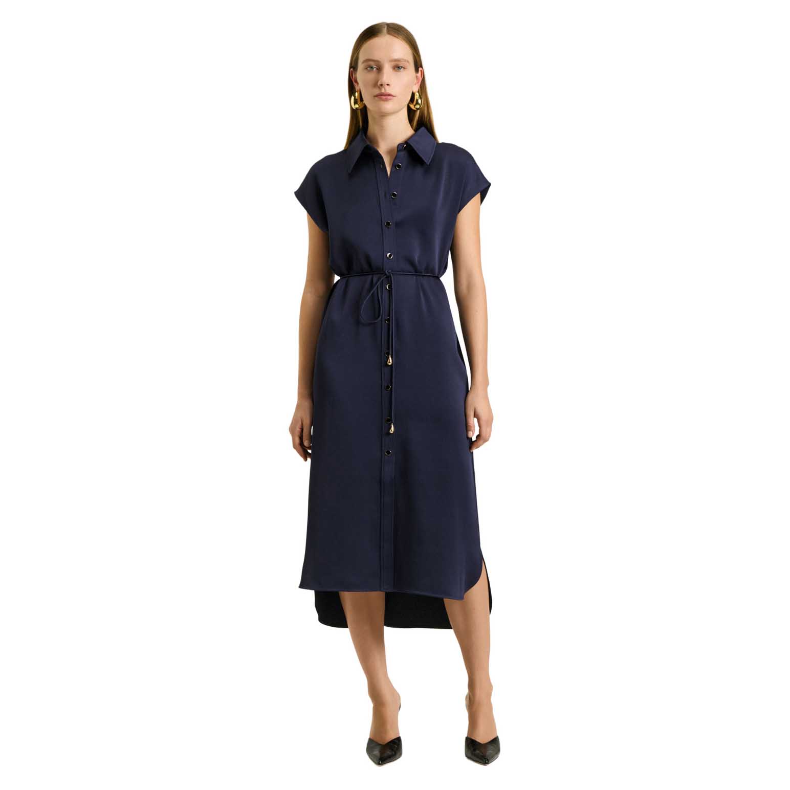 Veronika Maine Crepe Back Satin Shirtdress